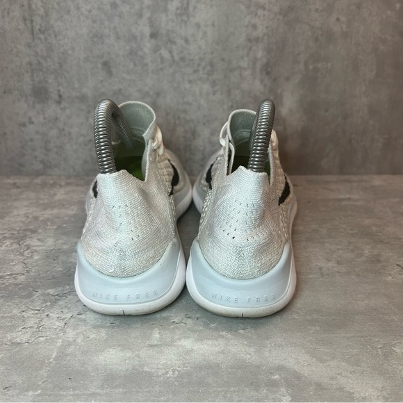 Nike Free Run Flyknit Running Shoes 942839-100 Womens sz 7 - white - Picture 4 of 6